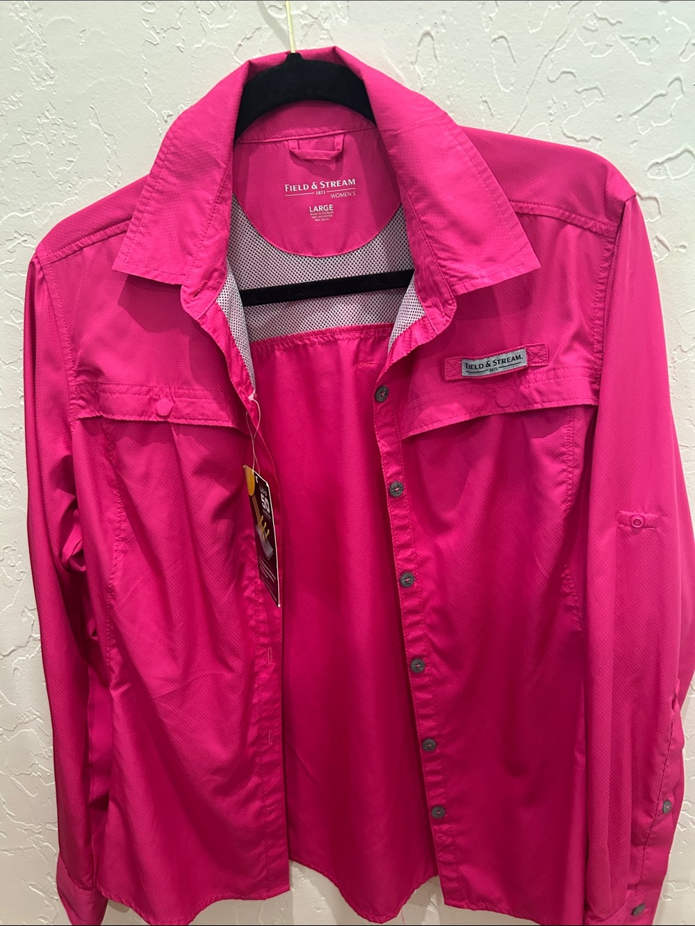 Field & Stream Women's Bright Pink Button-Up Outdoor Shirt